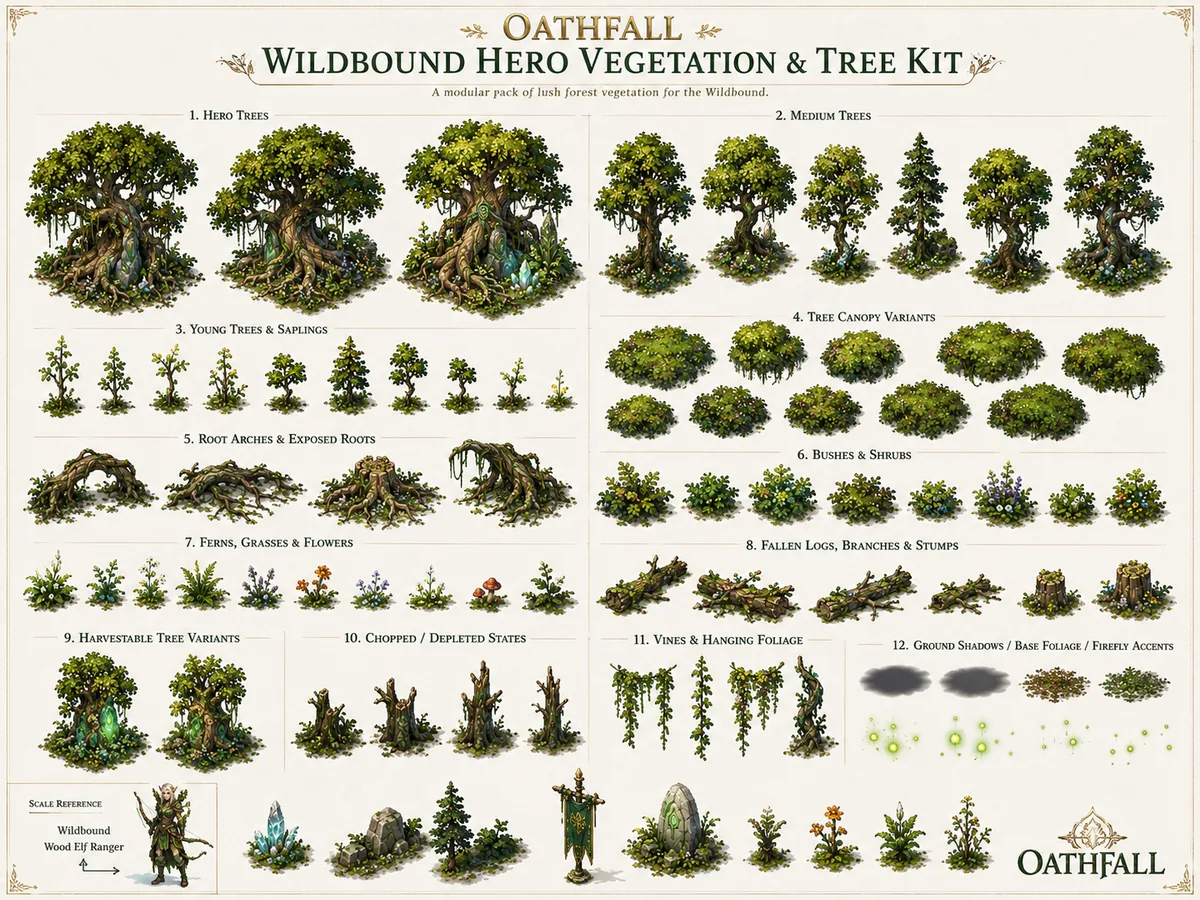 Wildbound hero vegetation and tree environment kit